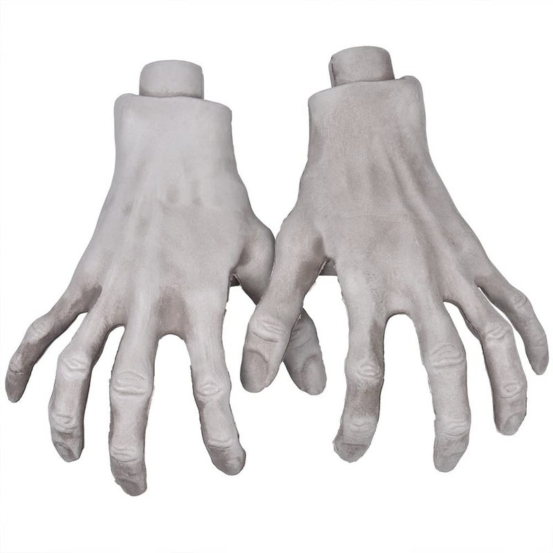 XONOR Halloween Skeleton Hands - 1 Pair Realistic Plastic Skeleton Zombie Hands for Halloween Terror Scary Props Decorations - Image 1